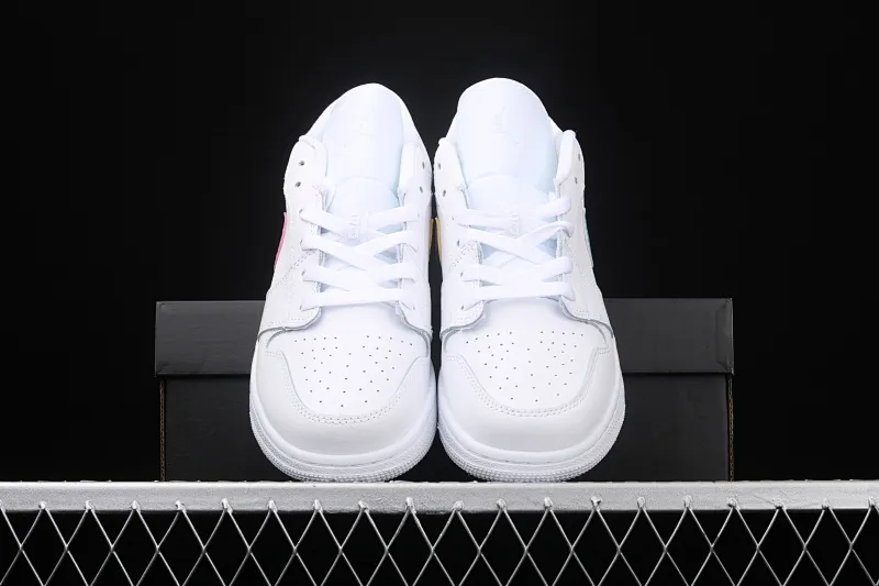 All categories Air Jordan Jordan series basketball shoes Air Jordan 1 Low Air Jordan 1 Low "White Multi" AJ1 Joe 1 four-color mandarin duck low-top cultural and leisure sports sneakers CW7035-100